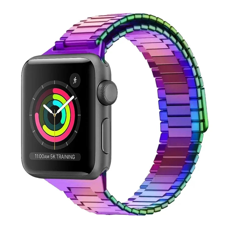 竹製マグネットステンレススチールメタルウォッチストラップ、Apple Watch Series 3 38mm用、Apple Watch Series 3 42mm用
