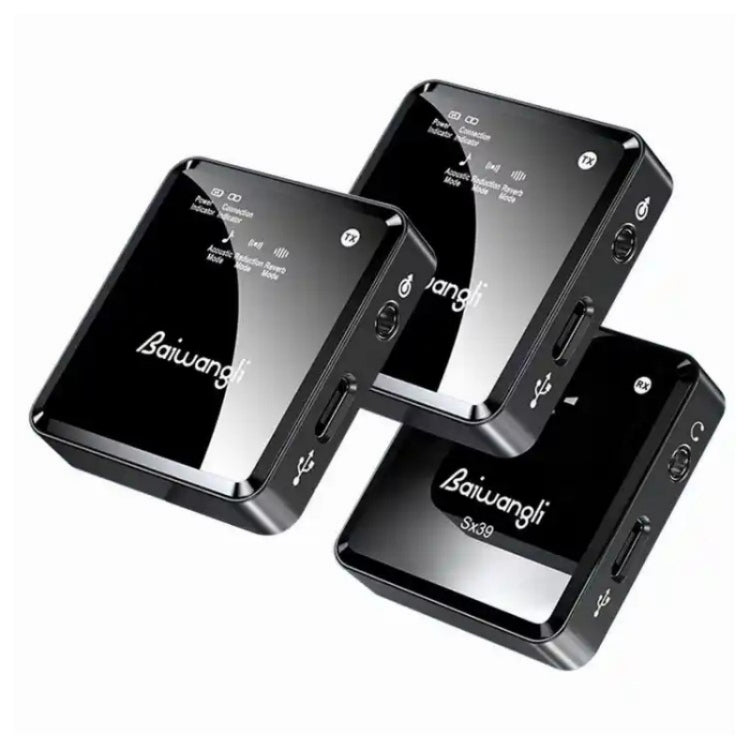 SX39 iPhone用ラベリア無線ノイズリダクションマイク デュアル送信機＋受信機付き、iPhone用