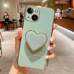 電気めっきラブハートホルダー TPU iPhoneケース、iPhone 14 Pro Max 用、iPhone SE 2022 / 2020 / 7 / 8 用、iPhone 13 Pro Max 用、iPhone 13 Pro 用、iPhone 13 用、iPhone 13 mini 用、iPhone 12 用、iPhone 12 Pro Max 用