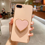 電気めっきラブハートホルダー TPU iPhoneケース、iPhone 7 Plus / 8 Plus 用
