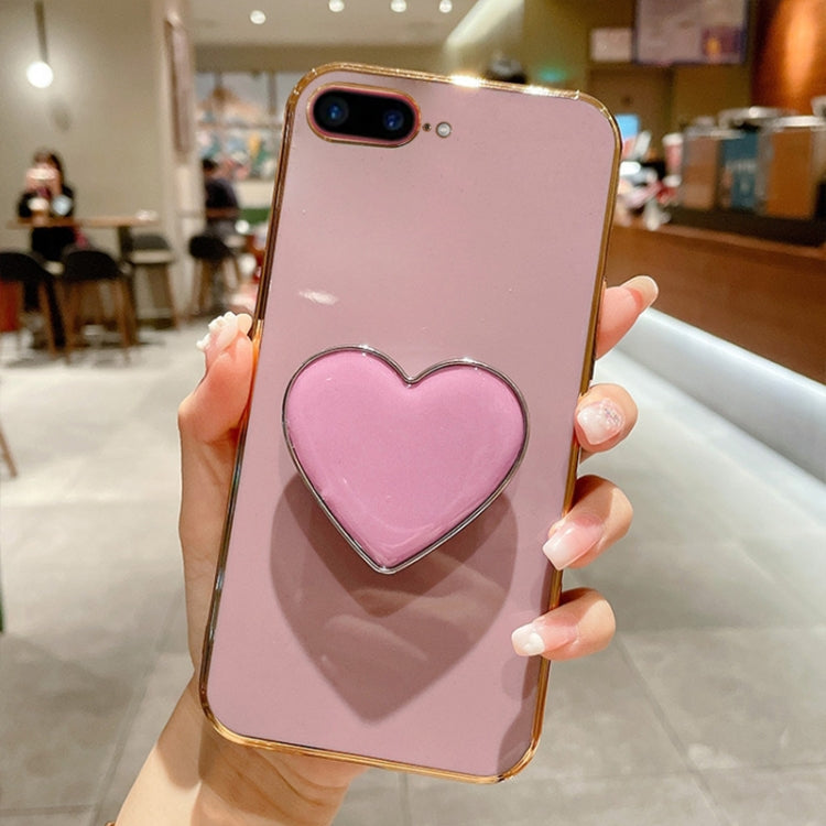電気めっきラブハートホルダー TPU iPhoneケース、iPhone 7 Plus / 8 Plus 用