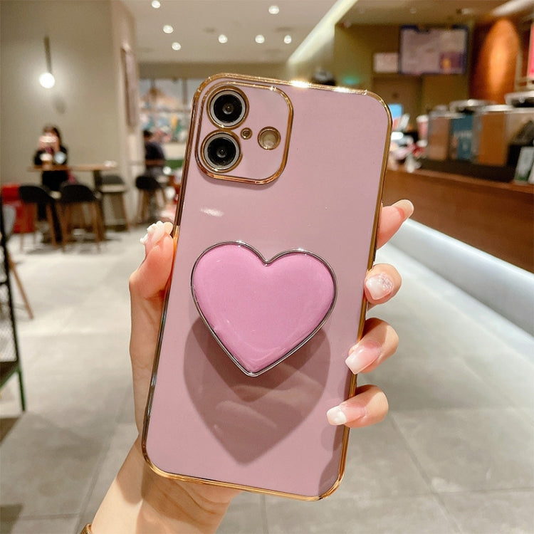電気めっきラブハートホルダー TPU iPhoneケース、iPhone 17e / 16e 用、iPhone 17 Pro Max 用、iPhone 17 Pro 用、iPhone 17 用、iPhone Air 用、iPhone 16 Pro Max 用、iPhone 16 Pro 用、iPhone 16 Plus 用