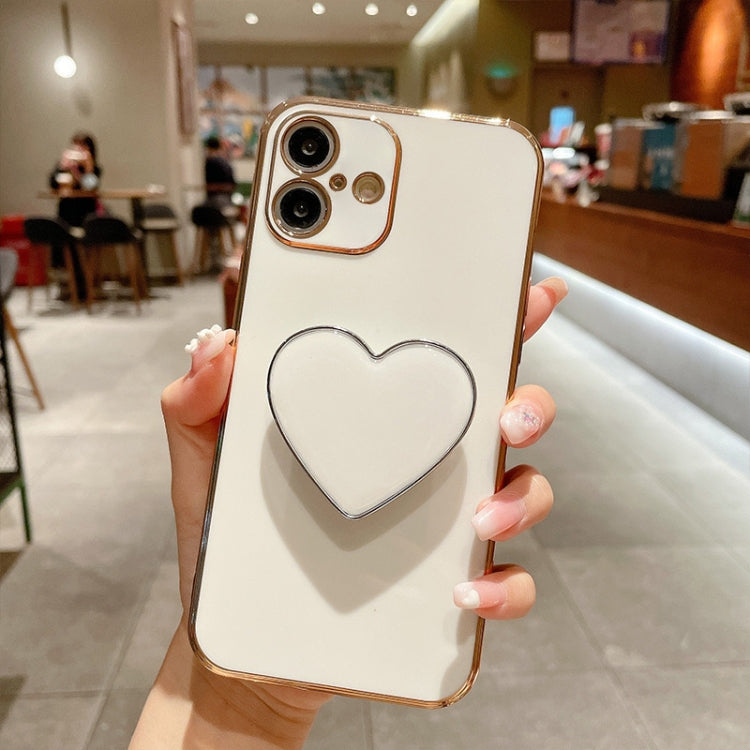 電気めっきラブハートホルダー TPU iPhoneケース、iPhone 17e / 16e 用、iPhone 17 Pro Max 用、iPhone 17 Pro 用、iPhone 17 用、iPhone Air 用、iPhone 16 Pro Max 用、iPhone 16 Pro 用、iPhone 16 Plus 用