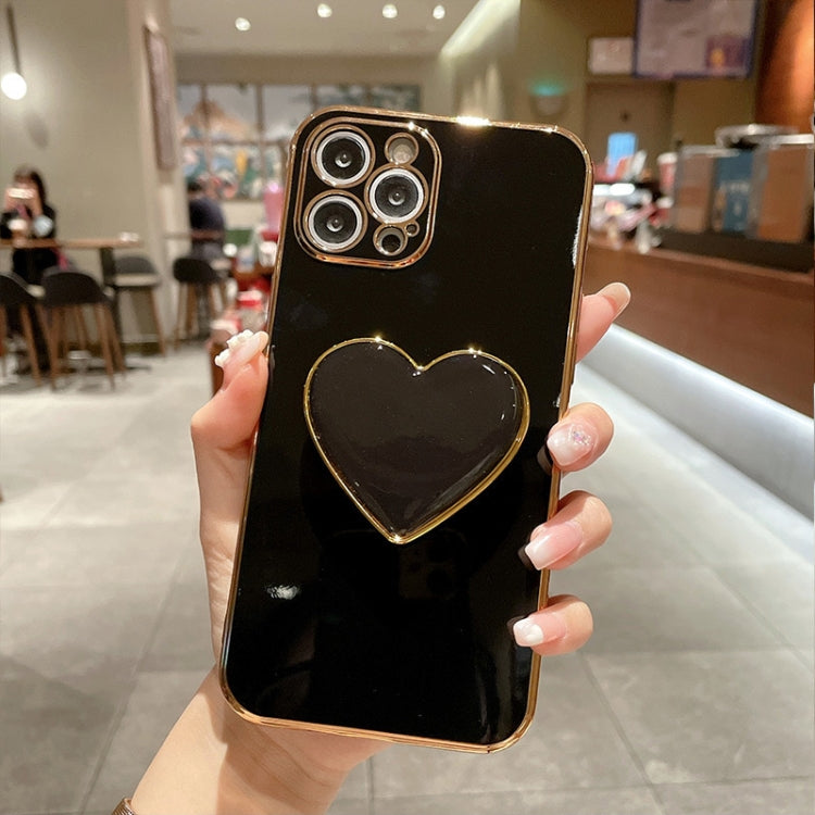 電気めっきラブハートホルダー TPU iPhoneケース、iPhone 17e / 16e 用、iPhone 17 Pro Max 用、iPhone 17 Pro 用、iPhone 17 用、iPhone Air 用、iPhone 16 Pro Max 用、iPhone 16 Pro 用、iPhone 16 Plus 用