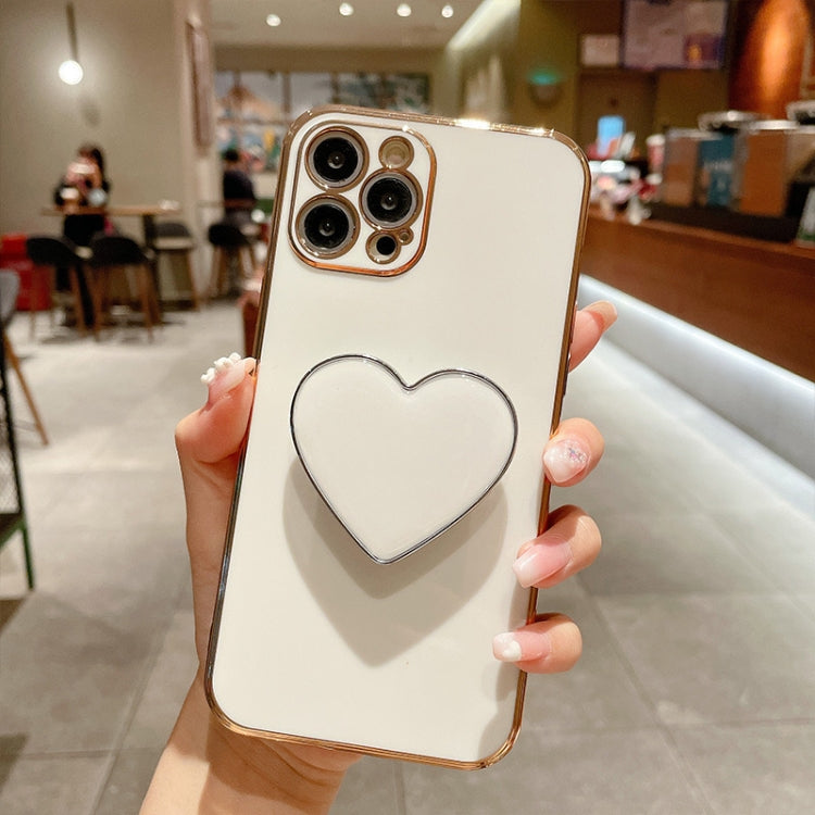 電気めっきラブハートホルダー TPU iPhoneケース、iPhone 17e / 16e 用、iPhone 17 Pro Max 用、iPhone 17 Pro 用、iPhone 17 用、iPhone Air 用、iPhone 16 Pro Max 用、iPhone 16 Pro 用、iPhone 16 Plus 用