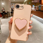 電気めっきラブハートホルダー TPU iPhoneケース、iPhone 17e / 16e 用、iPhone 17 Pro Max 用、iPhone 17 Pro 用、iPhone 17 用、iPhone Air 用、iPhone 16 Pro Max 用、iPhone 16 Pro 用、iPhone 16 Plus 用