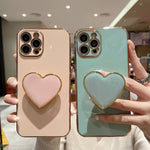 電気めっきラブハートホルダー TPU iPhoneケース、iPhone 7 Plus / 8 Plus 用