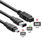 JUNSUNMAY ファイアワイヤー IEEE 1394 6ピンオスからUSB 2.0オスアダプター変換ケーブルコード、1.8m、3m、4.5m