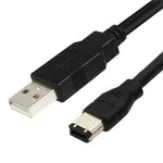 JUNSUNMAY ファイアワイヤー IEEE 1394 6ピンオスからUSB 2.0オスアダプター変換ケーブルコード、1.8m、3m、4.5m