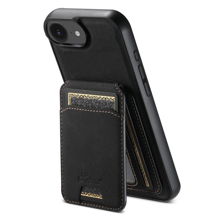 Suteni H16 ライチテクスチャーレザー着脱式ウォレット背面スマホケース、iPhone 17e / 16e用、iPhone 17 Pro Max用、iPhone 17 Pro用、iPhone 17用、iPhone Air用、iPhone 16 Pro Max用、iPhone 16 Pro用、iPhone 16 Plus用、iPhone 16用