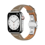 無地レザーバタフライバックルウォッチバンド、Apple Watch SE 2022 40mm用、Apple Watch SE 2022 44mm用、Apple Watch Series 7 41mm用、Apple Watch Series 7 45mm用