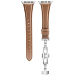 無地レザーバタフライバックルウォッチバンド、Apple Watch Series 6 40mm用、Apple Watch Series 6 44mm用、Apple Watch Series 5 44mm用、Apple Watch Series 5 40mm用