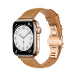 無地レザーバタフライバックルウォッチバンド、Apple Watch Series 6 40mm用、Apple Watch Series 6 44mm用、Apple Watch Series 5 44mm用、Apple Watch Series 5 40mm用
