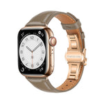 無地レザーバタフライバックルウォッチバンド、Apple Watch Series 6 40mm用、Apple Watch Series 6 44mm用、Apple Watch Series 5 44mm用、Apple Watch Series 5 40mm用