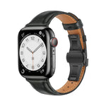 プレーンレザーバタフライバックルウォッチバンド、Apple Watch Series 4 44mm用、Apple Watch Series 4 40mm用、Apple Watch Series 3 38mm用、Apple Watch Series 3 42mm用