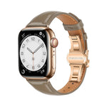 プレーンレザーバタフライバックルウォッチバンド、Apple Watch Series 4 44mm用、Apple Watch Series 4 40mm用、Apple Watch Series 3 38mm用、Apple Watch Series 3 42mm用