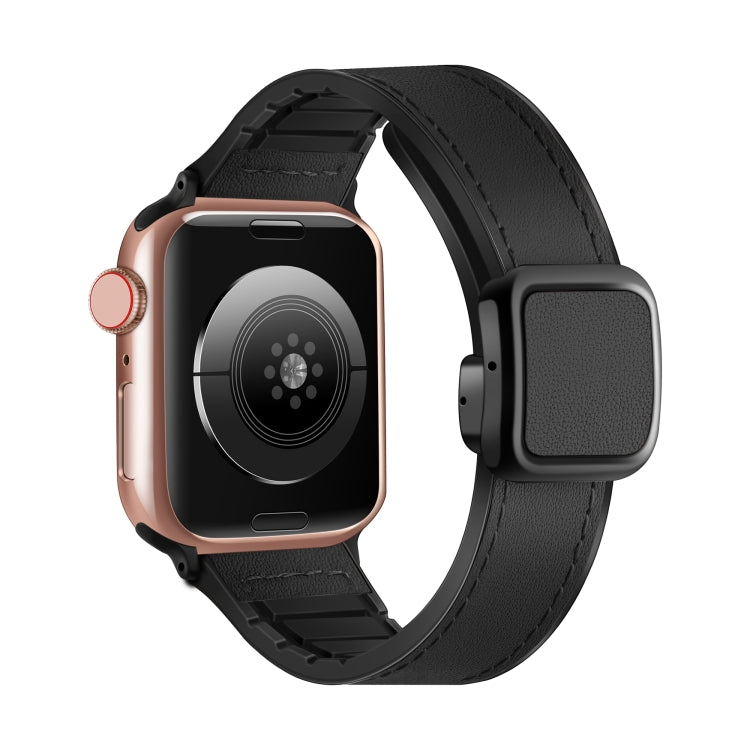 折りたたみマグネティックスクエアバックルPUシリコンウォッチバンド、Apple Watch Series 4 44mm用、Apple Watch Series 4 40mm用、Apple Watch Series 3 38mm用、Apple Watch Series 3 42mm用