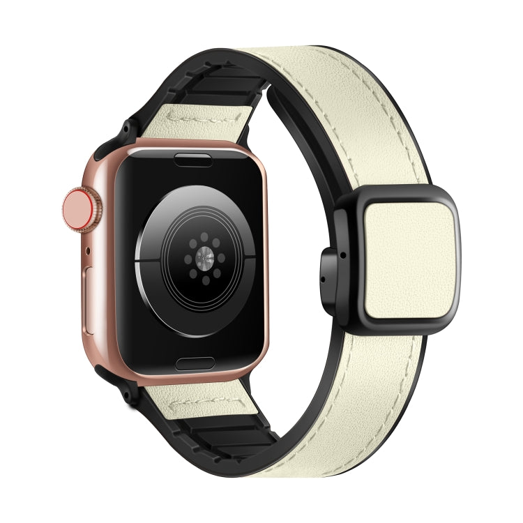 折りたたみマグネティックスクエアバックルPUシリコンウォッチバンド、Apple Watch Series 4 44mm用、Apple Watch Series 4 40mm用、Apple Watch Series 3 38mm用、Apple Watch Series 3 42mm用