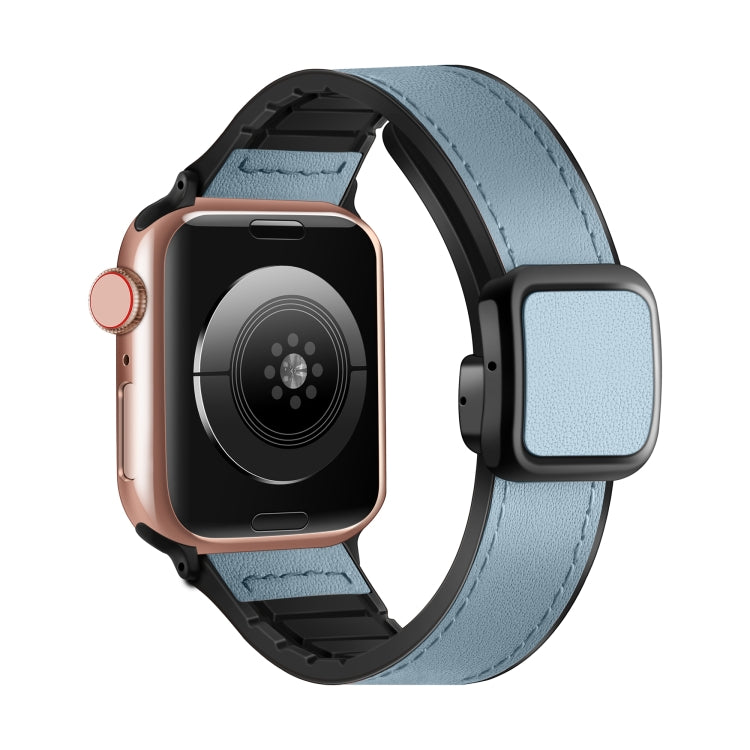 折りたたみマグネティックスクエアバックルPUシリコンウォッチバンド、Apple Watch Series 4 44mm用、Apple Watch Series 4 40mm用、Apple Watch Series 3 38mm用、Apple Watch Series 3 42mm用