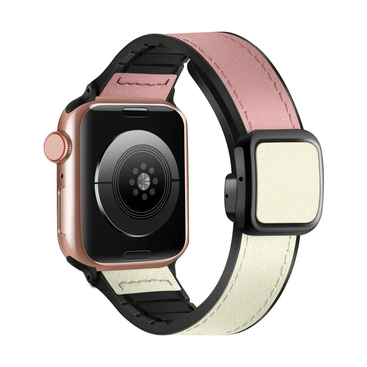 折りたたみマグネティックスクエアバックルPUシリコンウォッチバンド、Apple Watch Series 4 44mm用、Apple Watch Series 4 40mm用、Apple Watch Series 3 38mm用、Apple Watch Series 3 42mm用