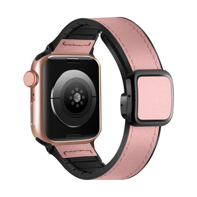 折りたたみマグネティックスクエアバックルPUシリコンウォッチバンド、Apple Watch Series 4 44mm用、Apple Watch Series 4 40mm用、Apple Watch Series 3 38mm用、Apple Watch Series 3 42mm用