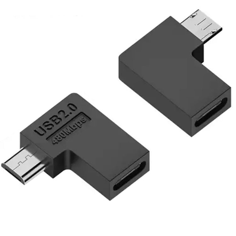 Type-CメスからマイクロUSBオスアダプター データ充電伝送、Type-CメスからマイクロオスU字型後ろ、Type-CメスからマイクロオスU字型前、Type-Cメスからマイクロオス右曲げ、Type-Cメスからマイクロオス左曲げ