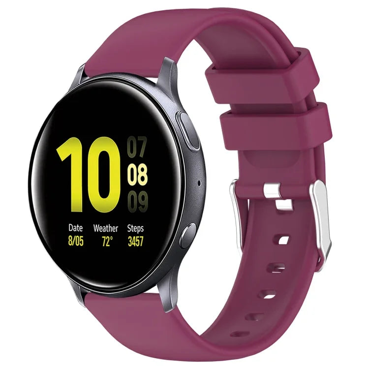 20mmスムース単色シリコンウォッチバンド、Samsung Galaxy Watch 4 Classic 42mm用、Samsung Galaxy Watch Active 2 44mm用、Samsung Galaxy Watch Active 2 40mm用、Samsung Galaxy Watch 42mm用
