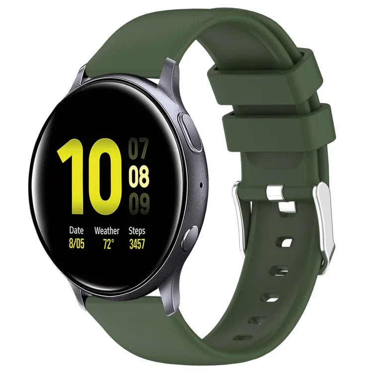 20mmスムース単色シリコンウォッチバンド、Samsung Galaxy Watch 4 Classic 42mm用、Samsung Galaxy Watch Active 2 44mm用、Samsung Galaxy Watch Active 2 40mm用、Samsung Galaxy Watch 42mm用