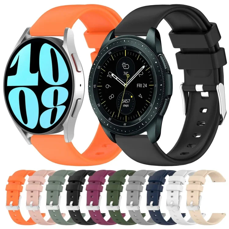 20mmスムース単色シリコンウォッチバンド、Samsung Galaxy Watch 4 Classic 42mm用、Samsung Galaxy Watch Active 2 44mm用、Samsung Galaxy Watch Active 2 40mm用、Samsung Galaxy Watch 42mm用