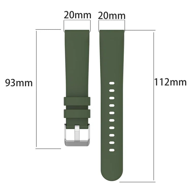 20mmスムース単色シリコンウォッチバンド、Samsung Galaxy Watch 4 Classic 42mm用、Samsung Galaxy Watch Active 2 44mm用、Samsung Galaxy Watch Active 2 40mm用、Samsung Galaxy Watch 42mm用