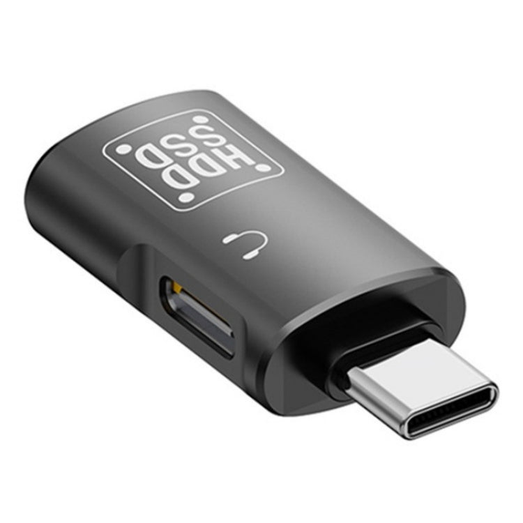 JS-109 USB-C / Type-C から Type-C + USB 3.0 コンバーター OTGアダプター デジタルヘッドセットとUディスク用、Type-C から Type-C + USB