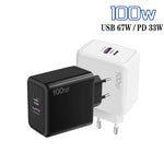 USB 67W / Type-C PD 33W 超高速充電 フルプロトコル モバイルフォン充電器 EUプラグ EUプラグ