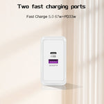 USB 67W / Type-C PD 33W 超高速充電 フルプロトコル モバイルフォン充電器 EUプラグ EUプラグ