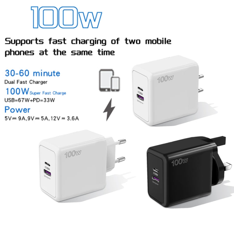 USB 67W / Type-C PD 33W 超高速充電 フルプロトコル モバイルフォン充電器 EUプラグ EUプラグ