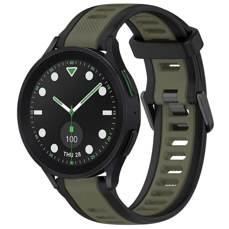 20mm Two Color Textured Silicone Watch Band, For Samsung Galaxy watch 5 Pro Golf Edition, For Samsung Galaxy watch 5 Golf Edition, For Samsung Galaxy Watch 5  44mm, For Samsung Galaxy Watch 5 Pro  45mm