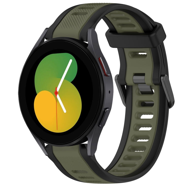 20mm Two Color Textured Silicone Watch Band, For Samsung Galaxy Watch 5  40mm, For Samsung Galaxy Watch 4 44mm, For Samsung Galaxy Watch 4 40mm, For Samsung  Galaxy Watch 4 Classic 46mm