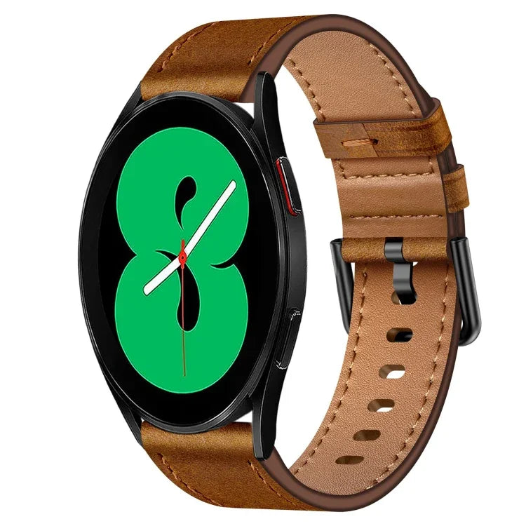 20mm SXコネクターメタルボタンスイッチレザーバンド、Samsung Galaxy Watch 5、Samsung Galaxy Watch 5 Pro、Samsung Galaxy Watch 4、Samsung Galaxy Gear Sport、Samsung Galaxy Watch 3 41mm、Samsung Galaxy Watch Active用