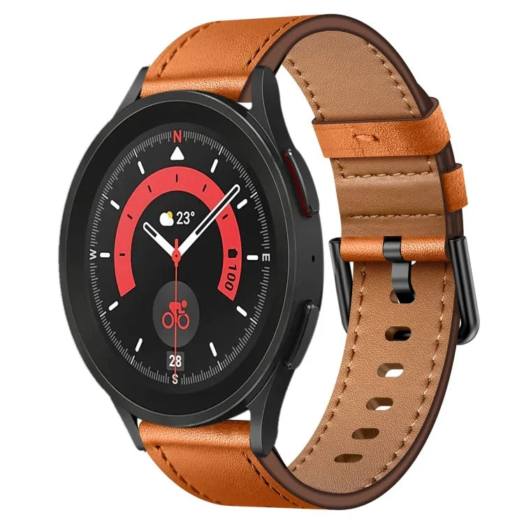 20mm SXコネクターメタルボタンスイッチレザーバンド、Samsung Galaxy Watch 5、Samsung Galaxy Watch 5 Pro、Samsung Galaxy Watch 4、Samsung Galaxy Gear Sport、Samsung Galaxy Watch 3 41mm、Samsung Galaxy Watch Active用