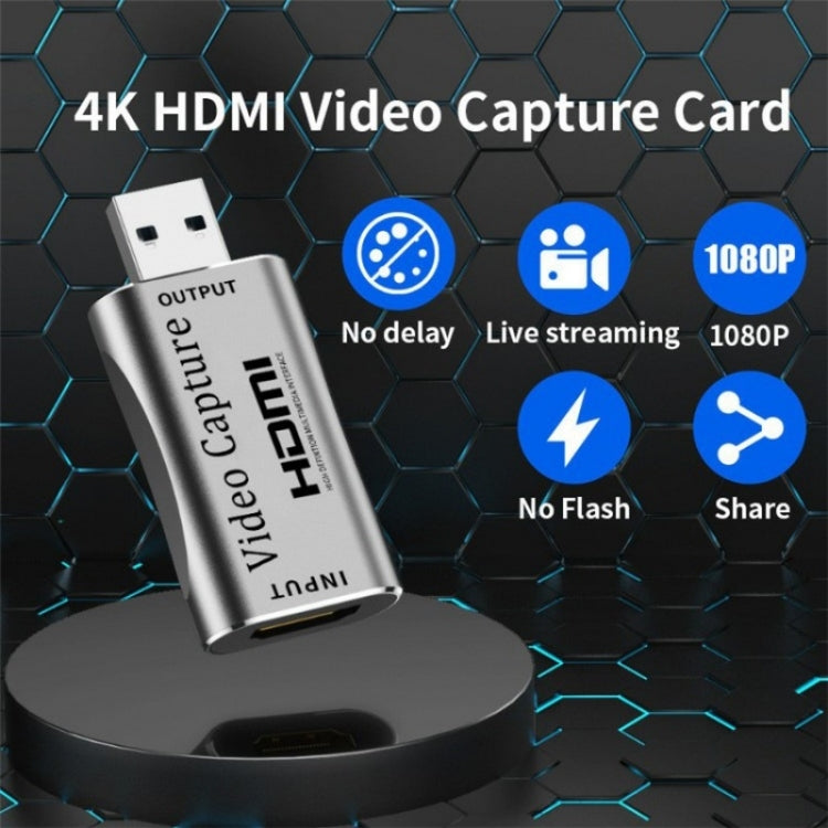 C30 ゲームライブストリーミング用 アルミ合金 USBオス to HDMIメス HDビデオキャプチャカード、C30