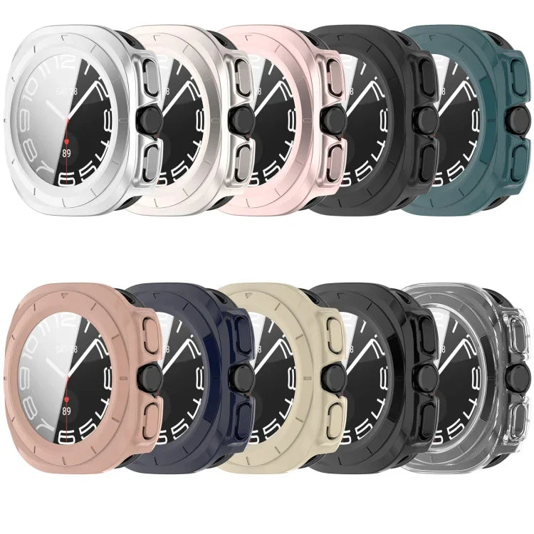 強化フィルム一体型防水PCウォッチ保護カバー、Samsung Galaxy Watch Ultra 47mm / Ultra 2025用、Samsung Galaxy Watch 7 44mm用、Samsung Galaxy Watch 7 40mm用