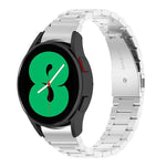 三連ビーズステンレススチールメタルウォッチストラップ、Samsung Galaxy Watch Ultra 47mm / Ultra 2025用、Samsung Galaxy Watch FE 40mm用、Samsung Galaxy Watch 7 40 / 44mm用