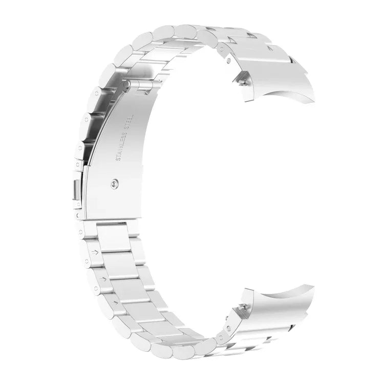 三連ビーズステンレススチールメタルウォッチストラップ、Samsung Galaxy Watch Ultra 47mm / Ultra 2025用、Samsung Galaxy Watch FE 40mm用、Samsung Galaxy Watch 7 40 / 44mm用