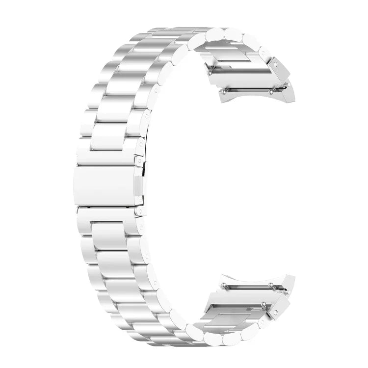 三連ビーズステンレススチールメタルウォッチストラップ、Samsung Galaxy Watch Ultra 47mm / Ultra 2025用、Samsung Galaxy Watch FE 40mm用、Samsung Galaxy Watch 7 40 / 44mm用