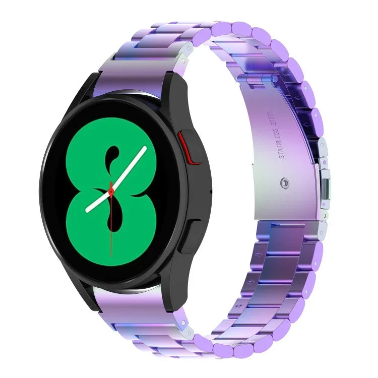 三連ビーズステンレススチールメタルウォッチストラップ、Samsung Galaxy Watch Ultra 47mm / Ultra 2025用、Samsung Galaxy Watch FE 40mm用、Samsung Galaxy Watch 7 40 / 44mm用