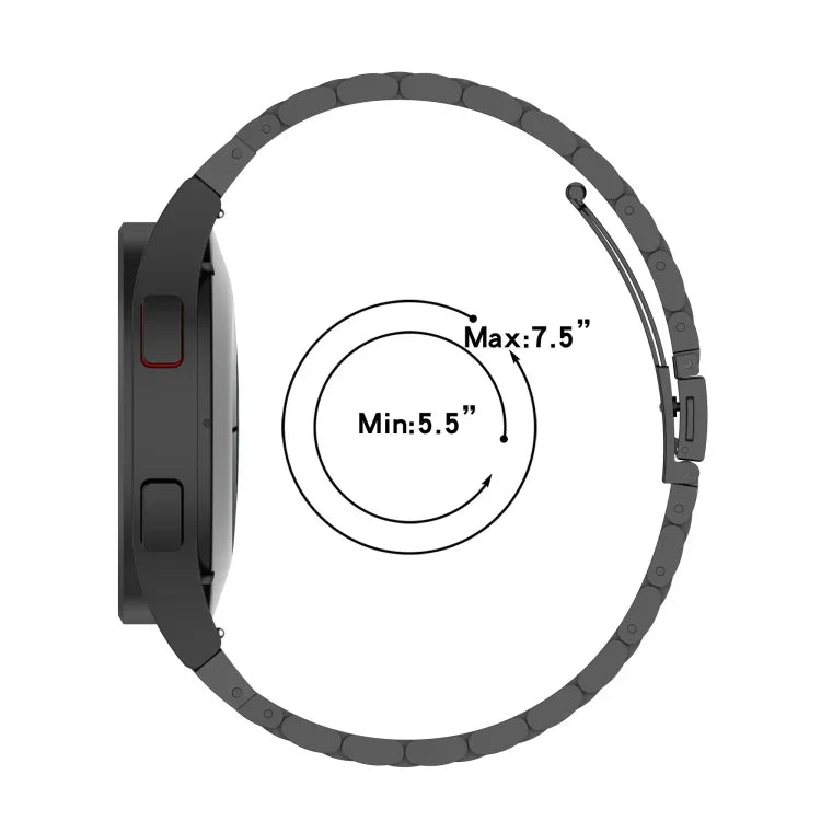 三連ビーズステンレススチールメタルウォッチストラップ、Samsung Galaxy Watch Ultra 47mm / Ultra 2025用、Samsung Galaxy Watch FE 40mm用、Samsung Galaxy Watch 7 40 / 44mm用