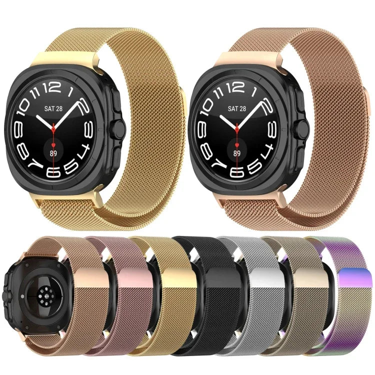 Samsung Galaxy Watch Ultra 47mm用ミラノマグネティックメタルスチールウォッチバンド