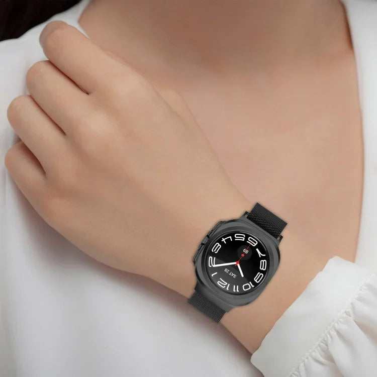 Samsung Galaxy Watch Ultra 47mm用ミラノマグネティックメタルスチールウォッチバンド