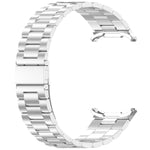 For Samsung Galaxy Watch Ultra 47mm Three Beads Stainless Steel Metal Watch Band, Silver, Black, Gold, Rose Gold