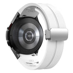 リチャード マグネティック折りたたみシルバーバックルシリコン製時計バンド、Samsung Galaxy Watch FE 40mm用、Samsung Galaxy Watch 5 Pro ゴルフエディション用、Samsung Galaxy Watch 5 ゴルフエディション用