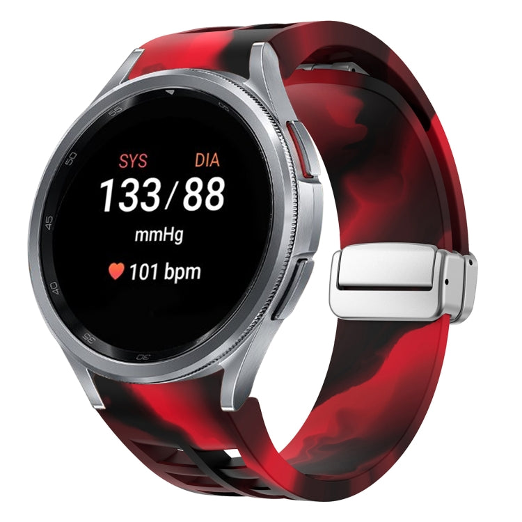 リチャード マグネティック折りたたみシルバーバックルシリコン製時計バンド、Samsung Galaxy Watch 5 Pro 45mm用、Samsung Galaxy Watch 7 40 / 44mm用、Samsung Galaxy Watch 6 Classic 43 / 47mm用